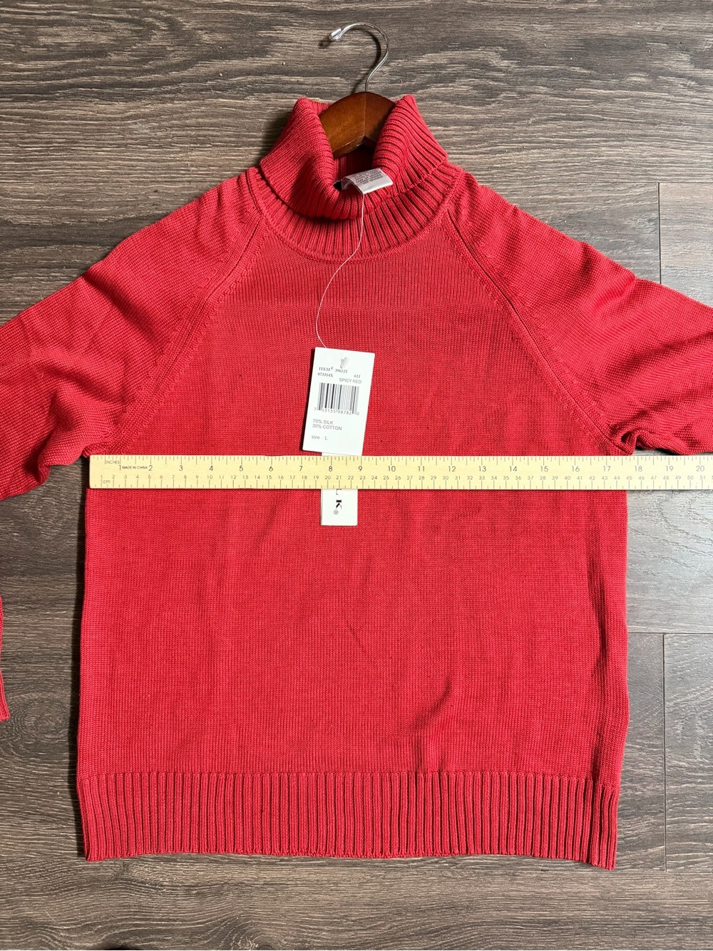 NWT Austin Silk Red Turtleneck Silk Sweater Luxury Soft Cozy Office - Picture 9 of 11